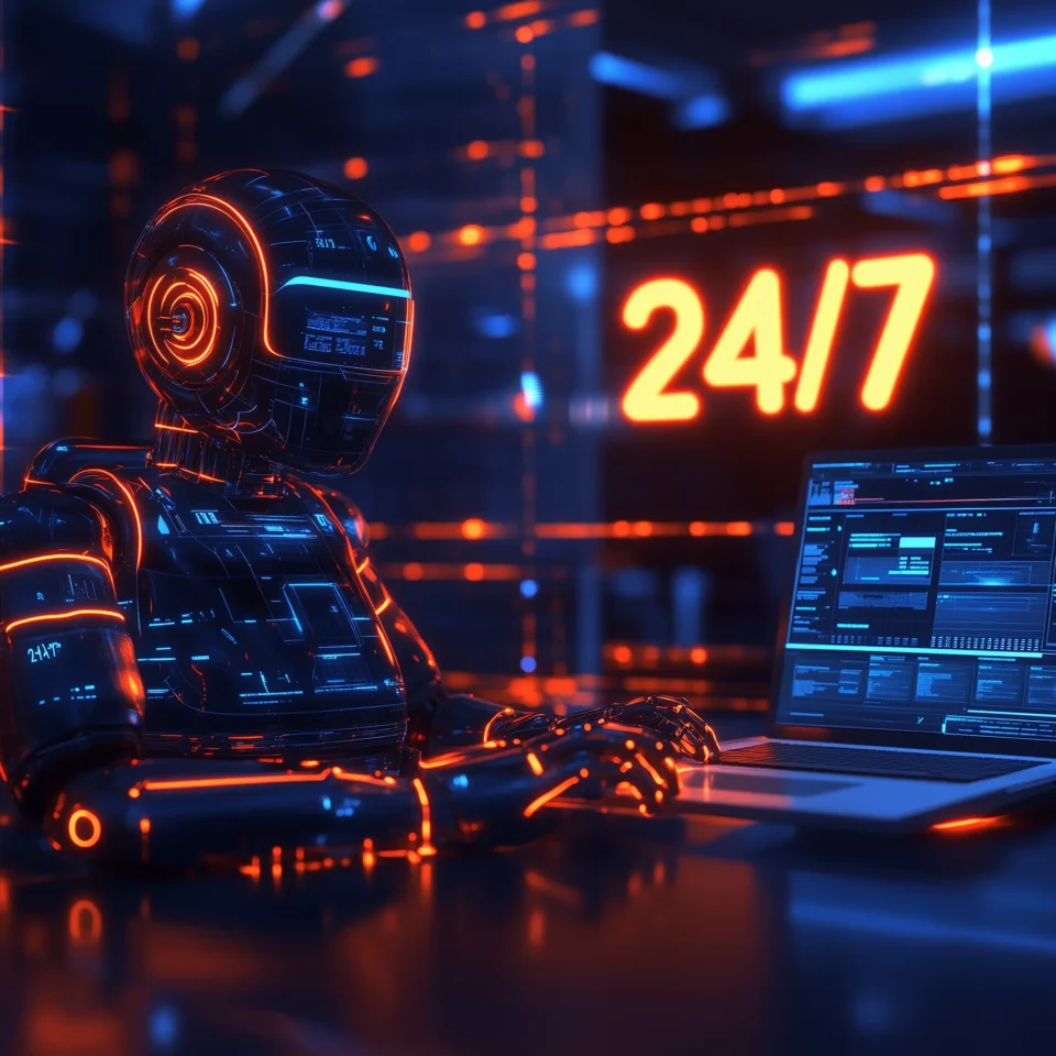 40x2_A_futuristic_call_center_scene_with_a_humanoid_robot_op_87cc7c90-5e72-4ae1-8ca4-4406afa9c766